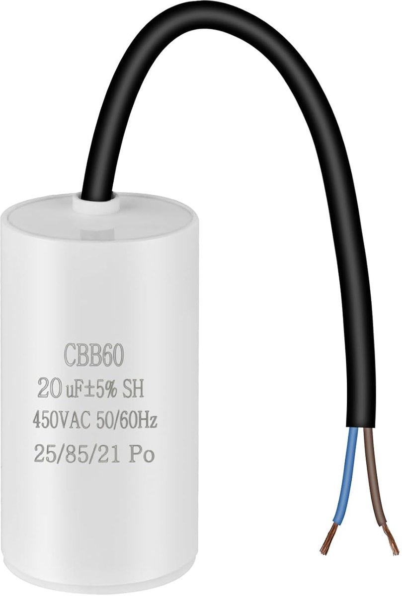 Motorcapacitor 20μF 450VAC - CBB60 startcapacitor 25μF - veelzijdige toepassing - eenvoudig te installeren - ShopVlot