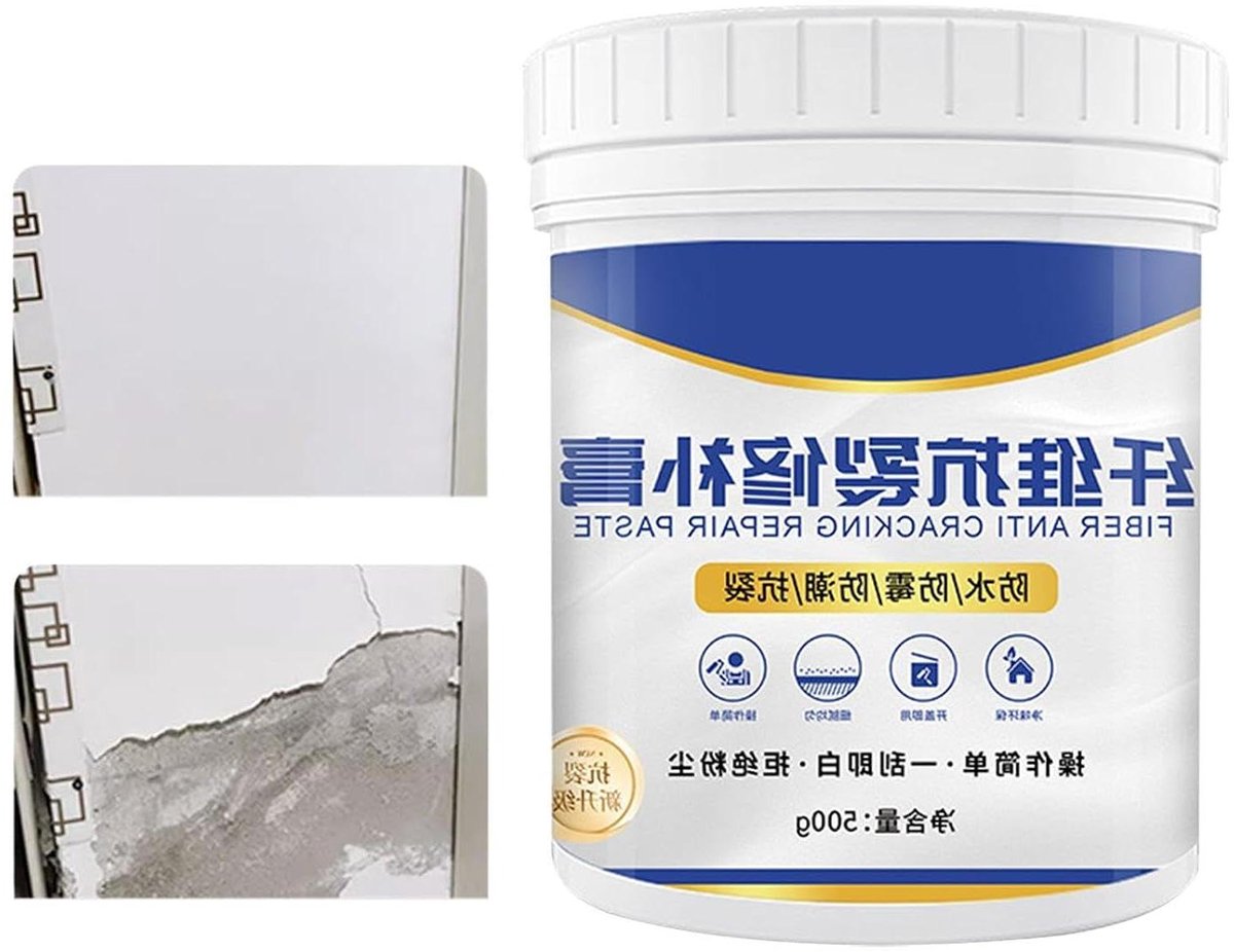 Wandreparatiepasta - Muurvuller Scheurreparatie - Muren Herstellen - Vezelversterkt - 500g - Wit