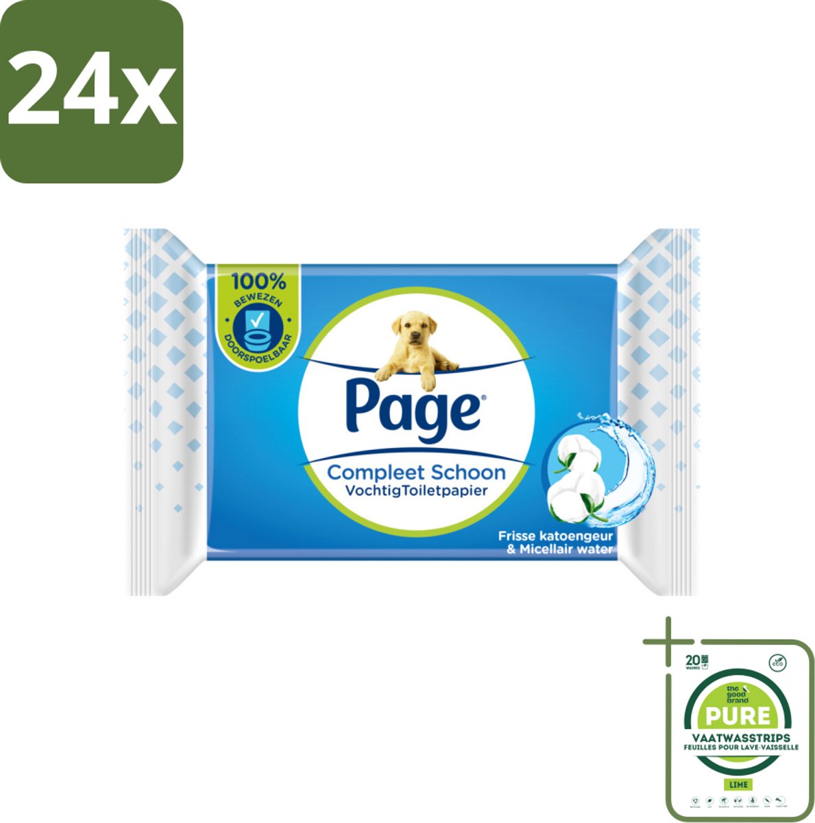 Page – Vochtig Toiletpapier – Navulling – 38 doekjes - Voordeelverpakking - 24 stuks - Toiletpapier navulling - Plasticvrij toiletpapier