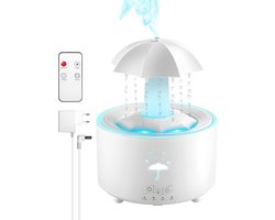 Ultrasone Luchtbevochtiger 300ml met Draaibare Regendruppel en 7 Kleuren LED - Aroma Diffuser voor Kantoor, Slaapkamer en Auto