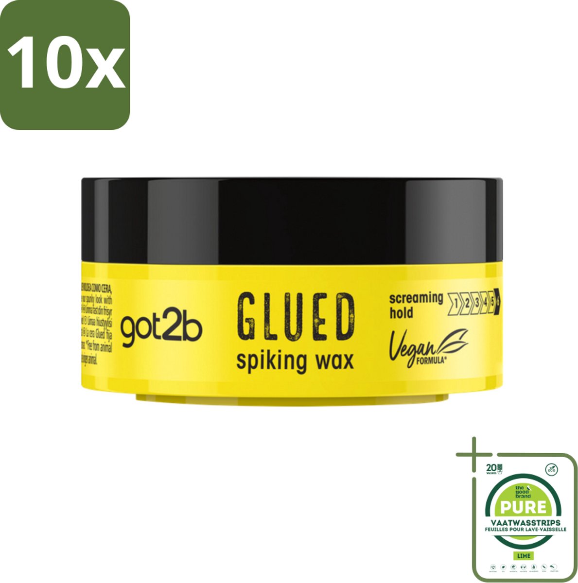 10 x Got2B - Spiking Wax - Glued - 75 ml - Grootverpakking - Haarkleur - Haartypen - Haartypen - Haartypen - Haartypen