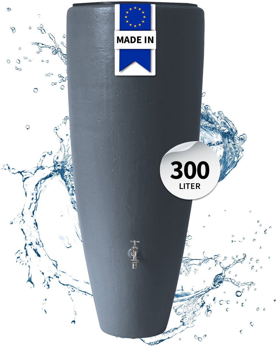 Garantia 2in1 waterreservoir 300 liter grafietgrijs incl. plantschaal