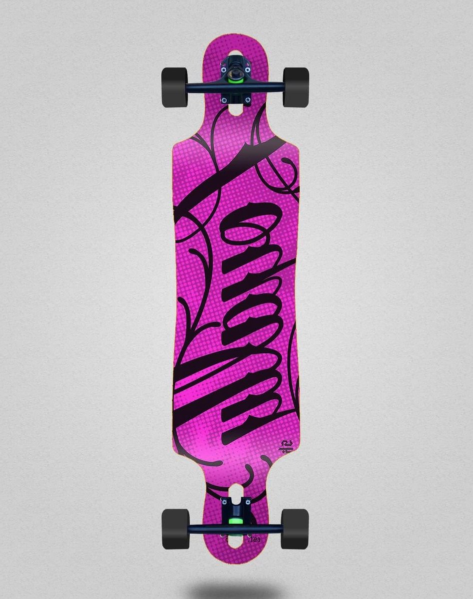 Longboard Skateboard Drop Deck Cruisen en Transport Drop Through Design 40 x 9 Inch