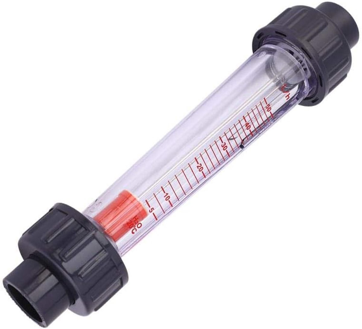 Rotameter water flow meter 5-50 mL/H - glas en RVS - hoge druk- en temperatuurweerstand - ideaal voor laboratoria - ShopVlot