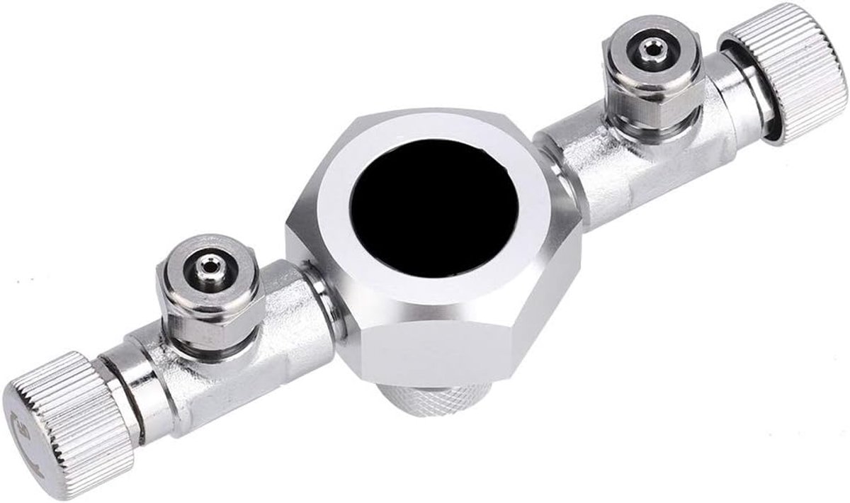 SnelShoppen - Fish Tank CO2 Splitter Regulator Aluminium Aquarium met Precisie Nadelklep voor Aquarium Planten CO2 Tank (2 Uitgangen)