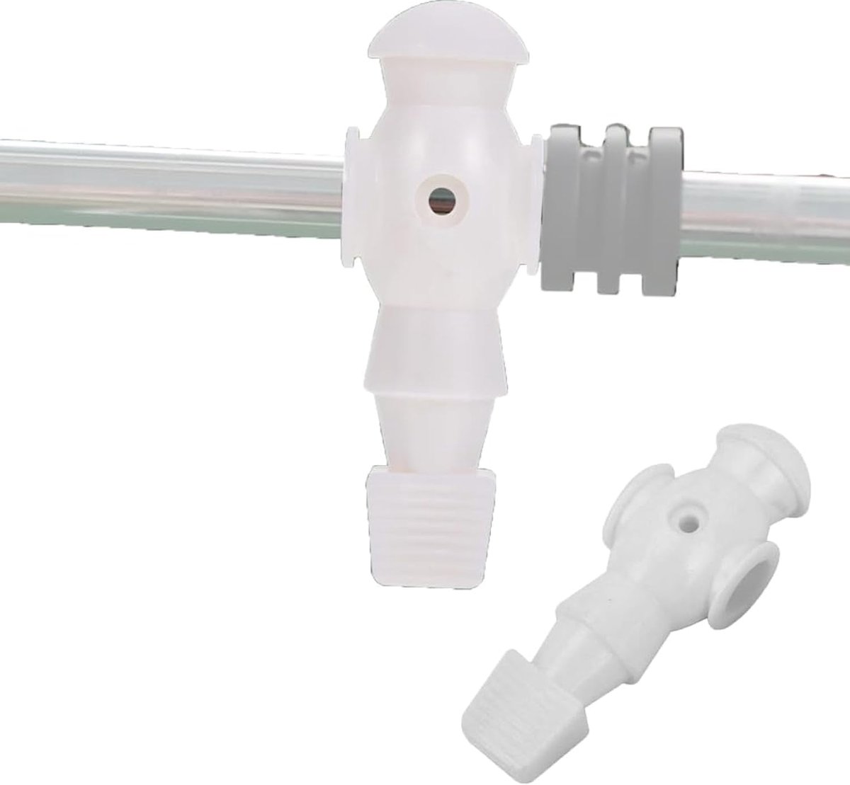 SnelShoppen - Vervangende Tafelvoetbalspelers 5/8 Inch Universele Stangen, Wit, Duurzaam Kunststof, Ideaal voor Toernooien