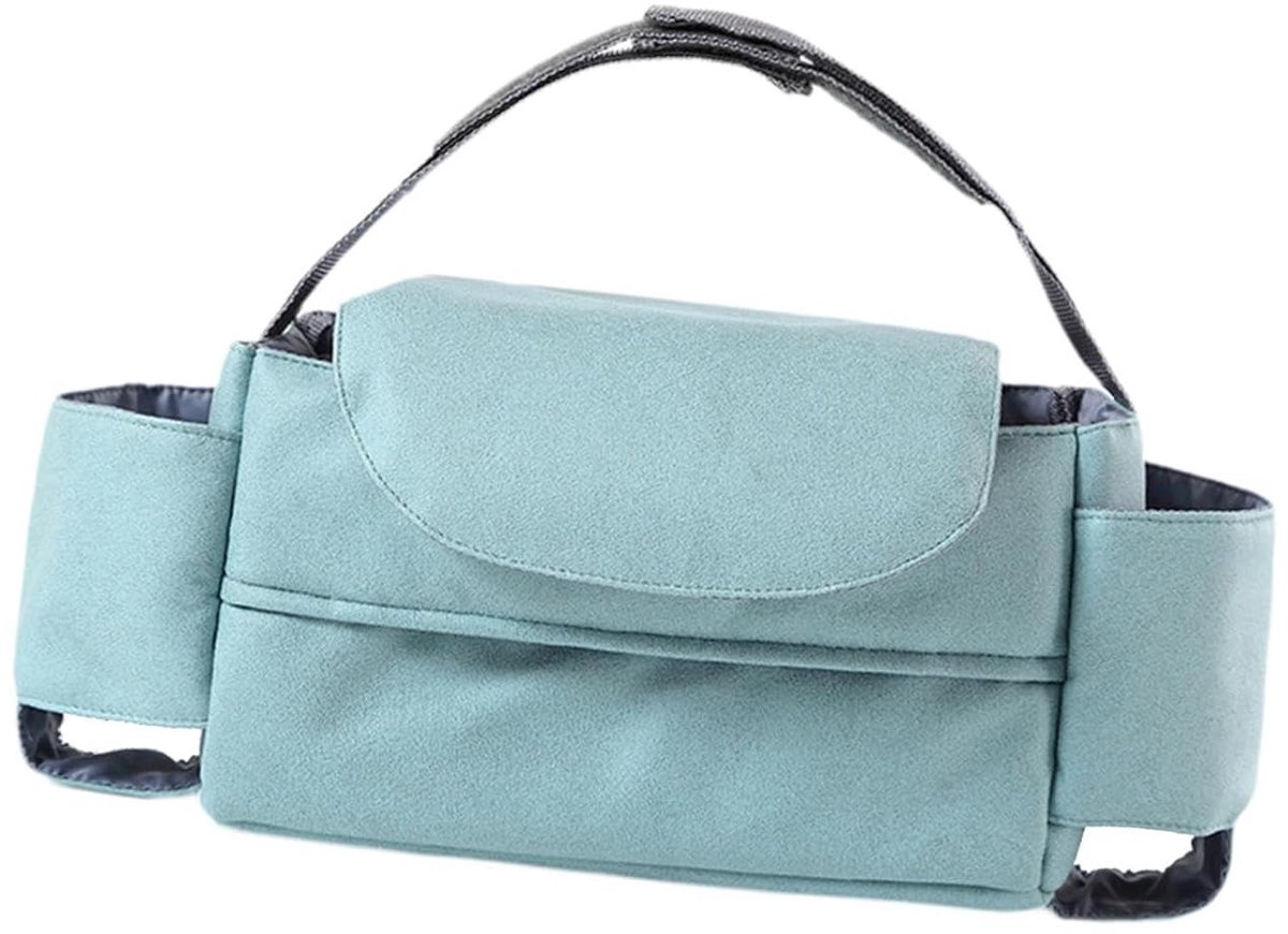Universele opbergtas voor kinderwagen - Ophangbare luiertas voor in het autostoeltje met bekerhouder en tissuebox - Ophangbaar - Past op de meeste kinderwagens - Blauw