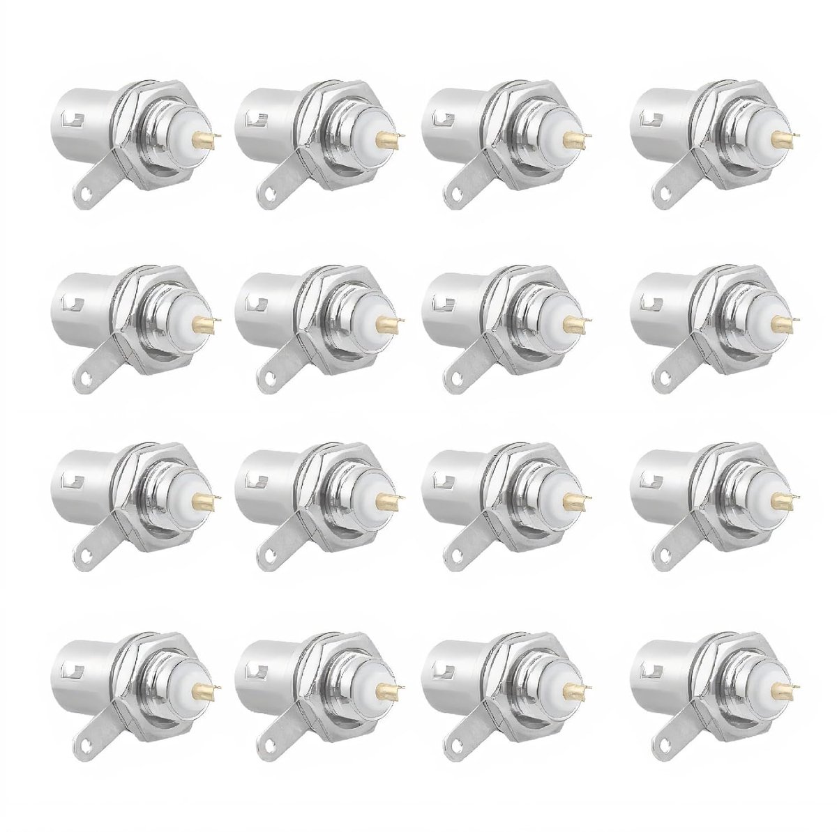 ASHATA BNC Female Bulkhead, 20PCS BNC Female Connectors Chassis Panel Mount Monitor Accessories, Professional BNC - ShopVlot