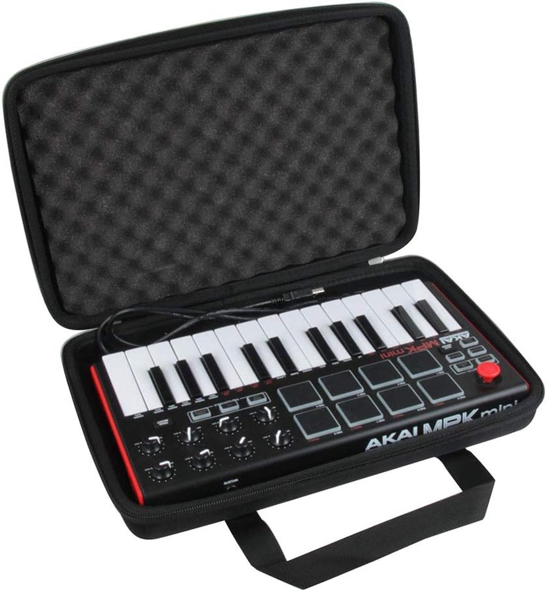 SnelShoppen - Hard EVA Opbergtas voor Professionele MIDI Toetsenbord MPK Mini MKII | 25 Toetsen USB MIDI Keyboard | Zwart | Ideaal voor Transport en O