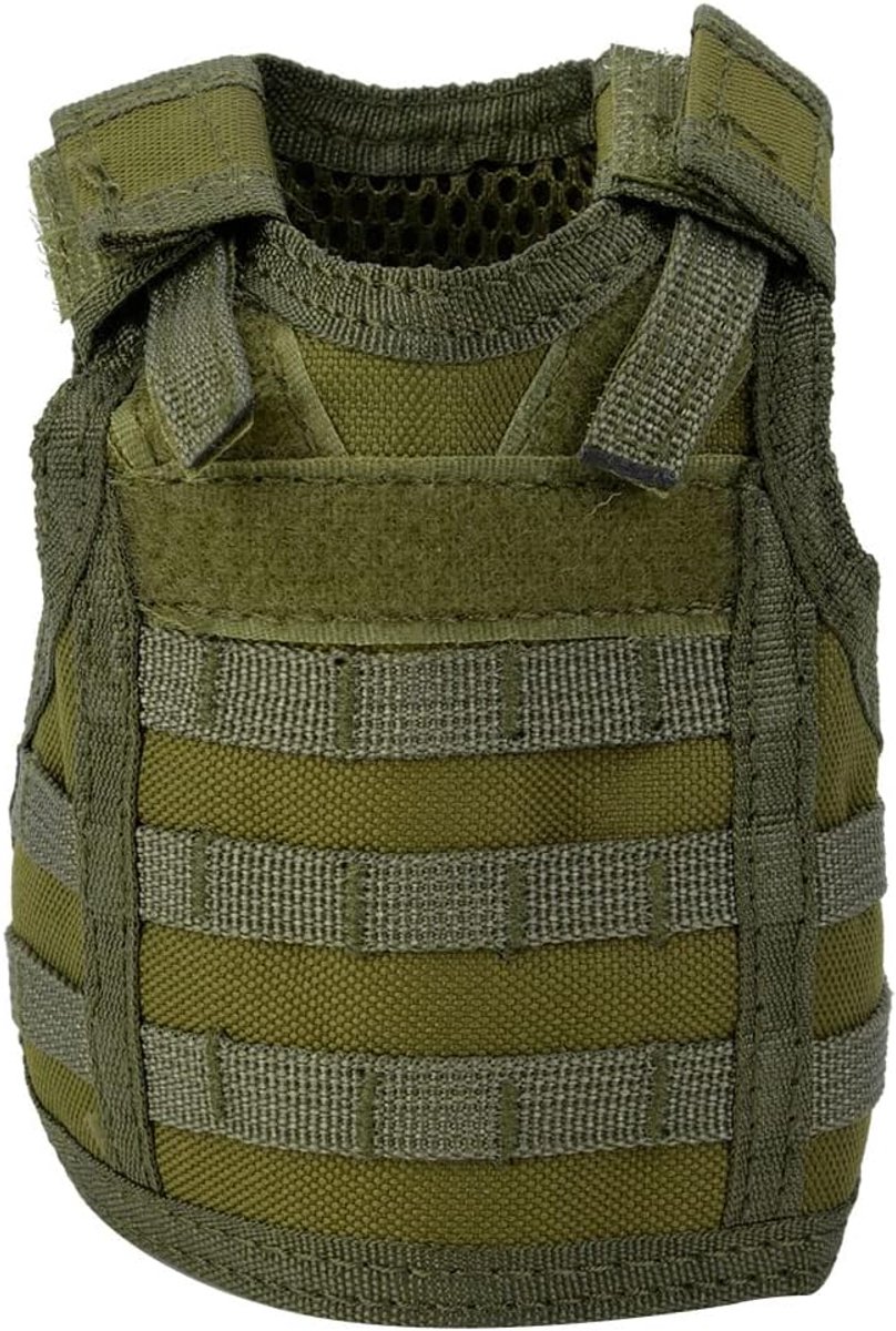 SnelShoppen - Mini Bier Vest Molle Koeler voor Blikjes en Flessen met Verstelbare Schouderbanden voor 12oz of 16oz - Ideaal voor Feest, Camping en Tui