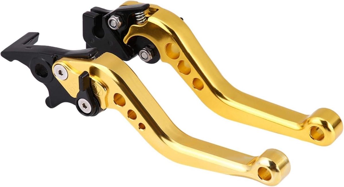 SnelShoppen - Clutch Remhendel Set 22mm 7/8`` CNC Aluminium Motorfiets Rem Koppeling Hendel Universeel Geel