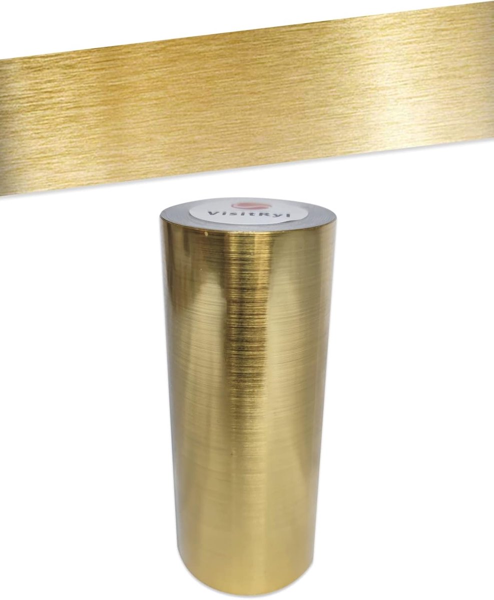 SnelShoppen - Zelfklevende Wanddecoratie Rand voor Keuken, Badkamer, Plafond, Woonkamer, Slaapkamer, Brushed Goud, 10 cm x 500 cm - Waterdicht en Mili