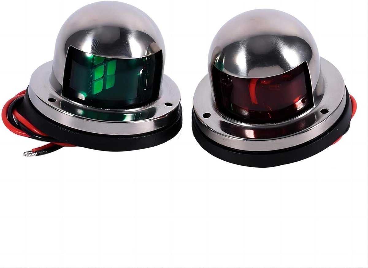 SnelShoppen - Navigatielichten voor Boot - RVS 12V LED Marine Navigatieverlichting - Groen en Rood - Veiligheid Verlichting voor Jachten en Vissersbot
