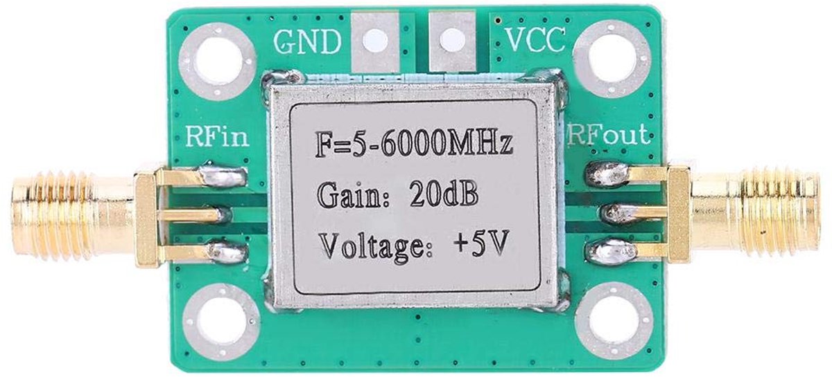 RF Power Amplifier, 5M-6GHz 20dB Gain Low Noise Ultra-Wideband Amplifier Signal Module LNA Board Module for FM Radio, Walkie-Talkie, Wifi