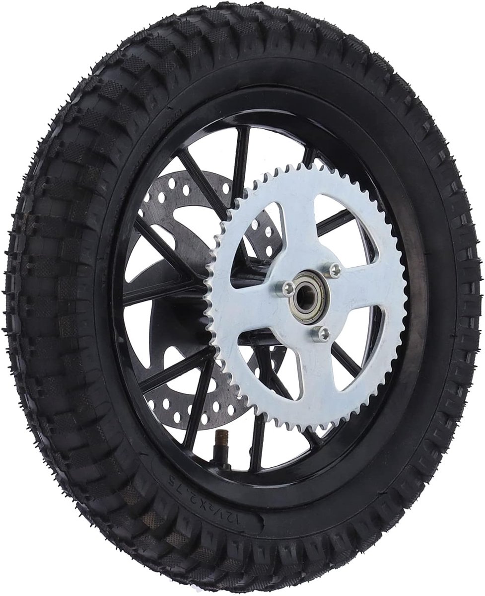 SnelShoppen - Achterwiel 12.5 x 2.75 inch, Rubber Antislip Achterband voor Mini Dirt Bike QG-50, Hoge Kwaliteit, Duurzaam, Corrosiebestendig