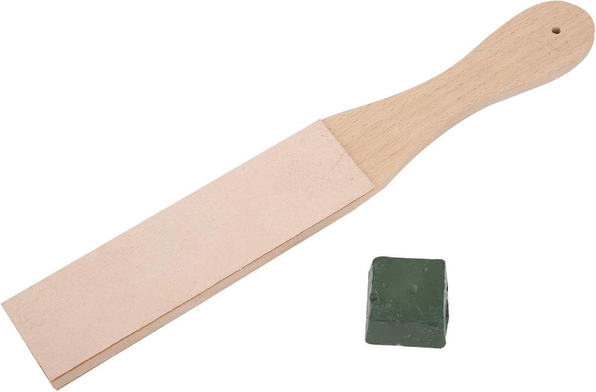 Stropping Kit 12 Inch Dubbelzijdig - Lederen Strop - Grind Pasta - Slijpsteen voor Messen - Polijsten - Hoogwaardige Kwaliteit