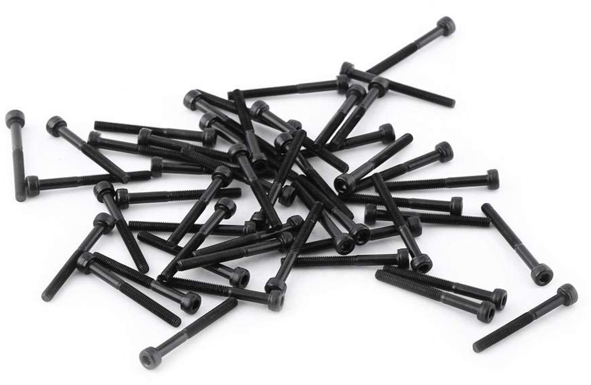 SnelShoppen - Allen Bouten Schroefset M3 Zwarte Kap Bouten 12.9 Kwaliteitsstaal 50 Stuks (M3*30mm, Gedeeltelijk Gewikkeld) Voor Mechanische Toepassing
