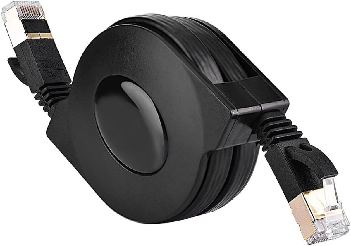 SnelShoppen - Ethernet Kabel CAT7 LAN Netwerk RJ45 600MHz Patch Kabel Retractable Plat Ethernet Snoer voor Hoge Snelheid Internetverbinding