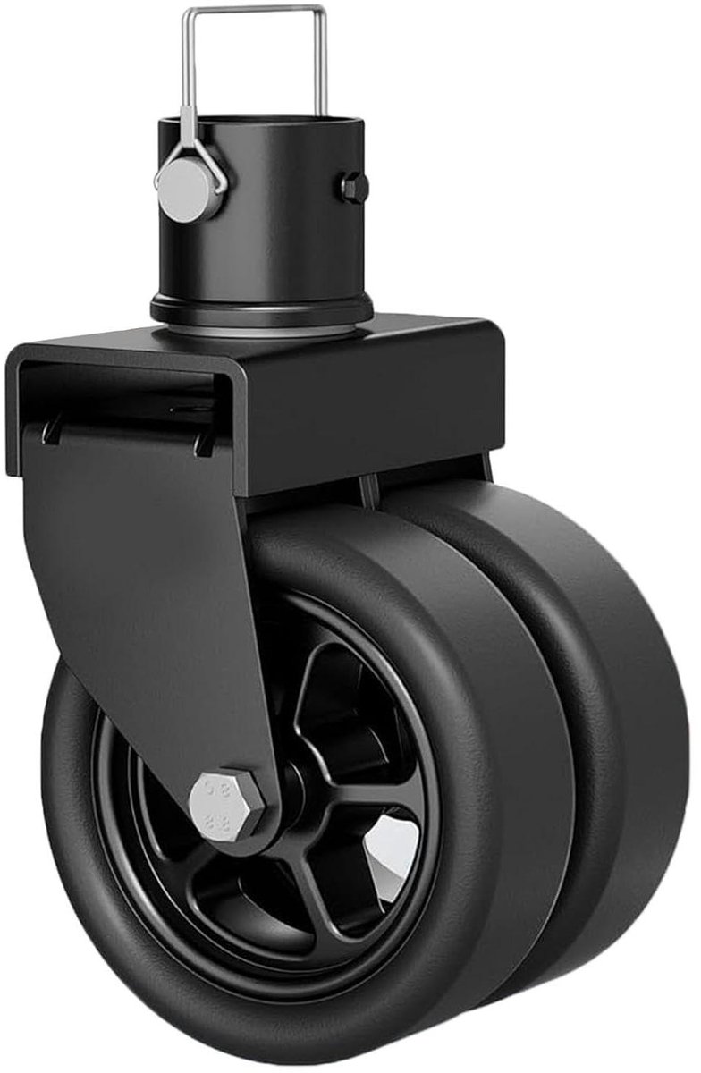 Aanhanger Krik Wiel - Trailer Wiel - Aanhanger Verplaatsen - Roestvrij Staal - Dubbele 6 Inch - Zwart