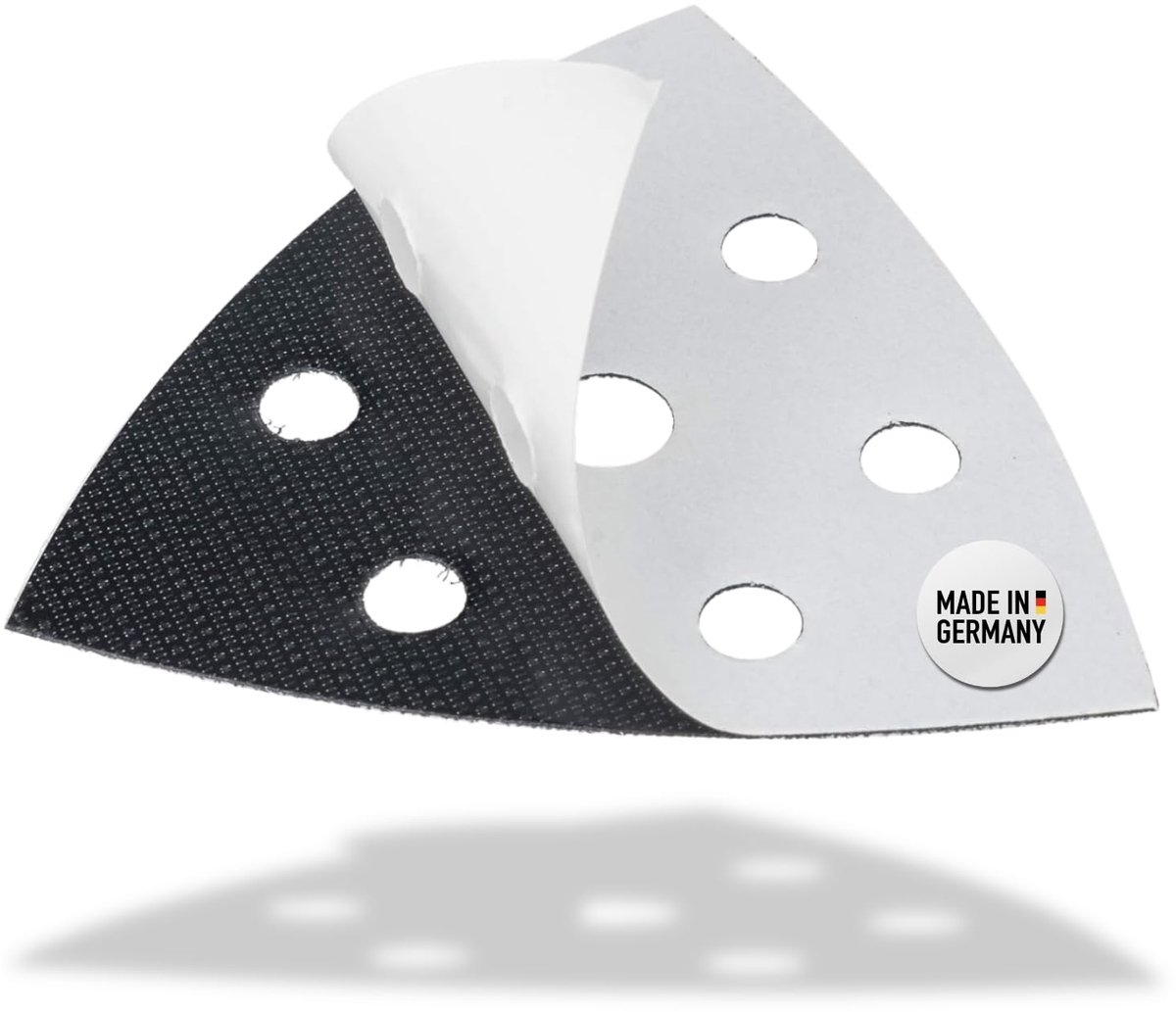 SnelShoppen - Vervangende Delta Schuurplaat 93x93x93mm 6-Gaatjes, Spaartriangel Zelfklevend voor Schuurpapier Driehoekige Schuurmachine