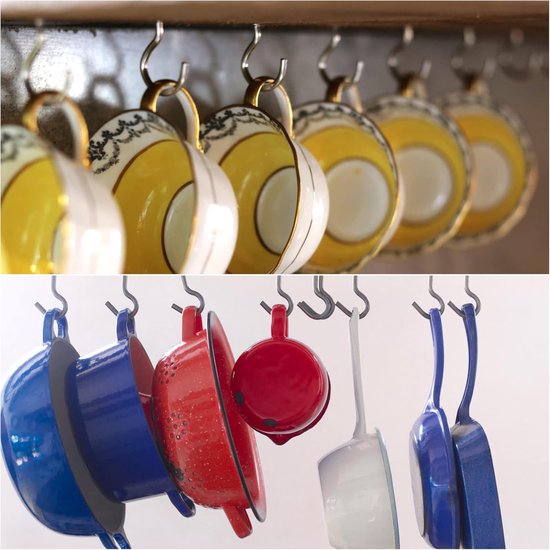 Pack of 115 Screw Hooks, Cup Crochet Screws, Ceiling Hooks, Screw-In Hooks, Wooden Hooks with Wood Thread for Hanging - ShopVlot — afbeelding 3