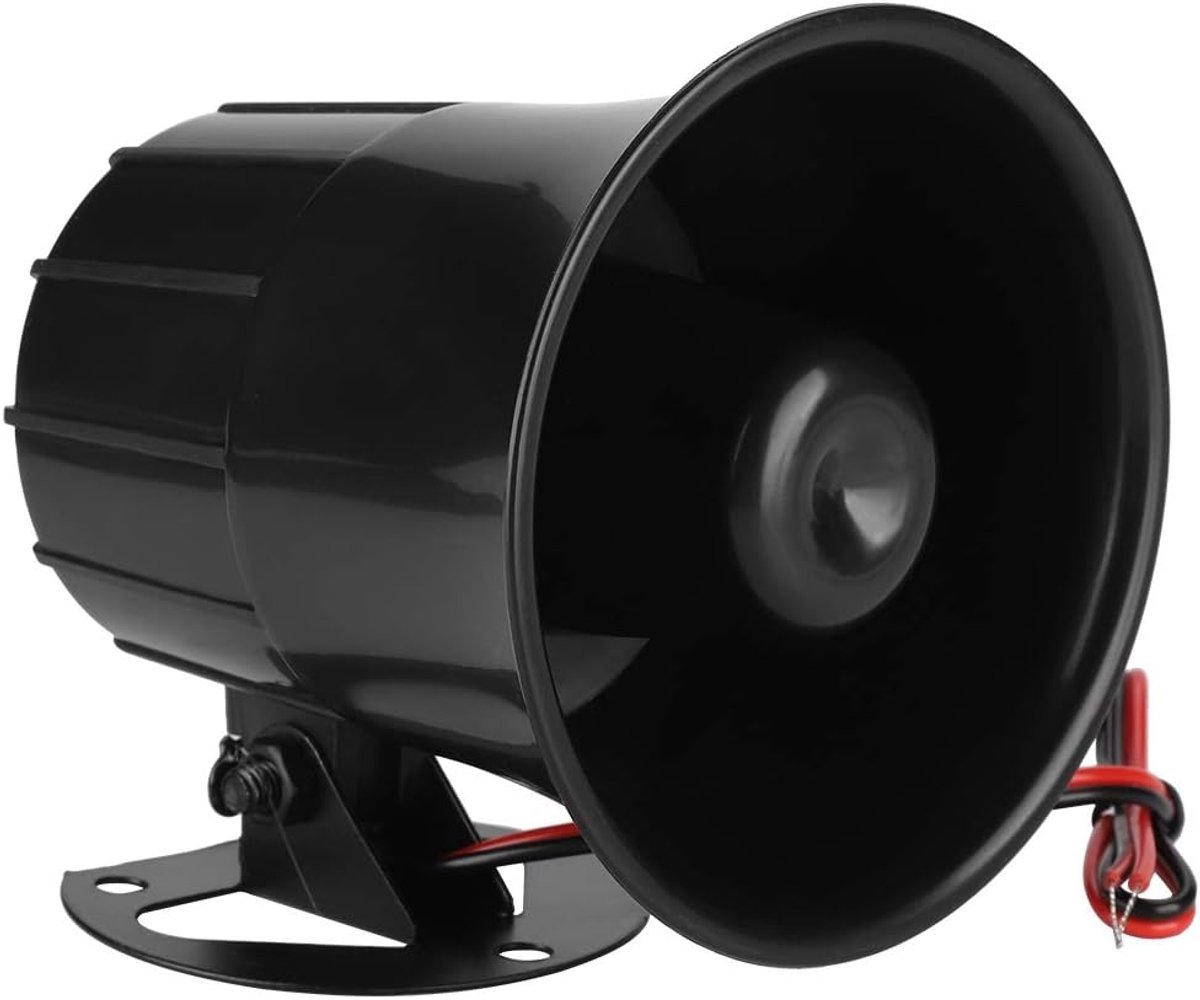 SnelShoppen - 110dB Alarmhoorn voor Thuisbeveiliging, Buiten Sirene, Noodwaarschuwingshoorn, DC 12V Bedrade Sirene, Waterdicht, Veiligheidsmonitoring