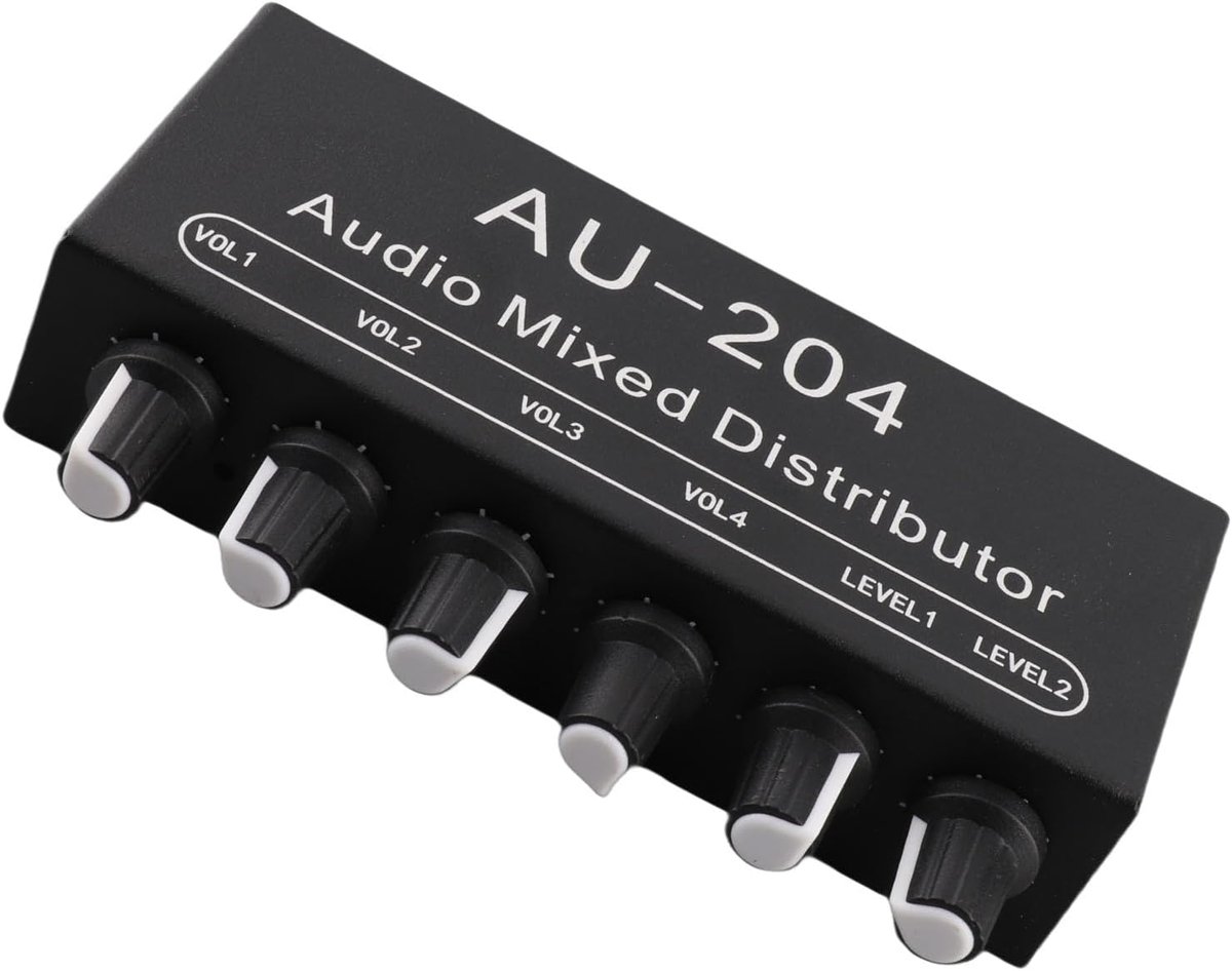 Stereo audio switch 2 in 4 out - mini formaat - stijlvolle zwarte behuizing - ideaal voor hoofdtelefoons - SnelShoppen