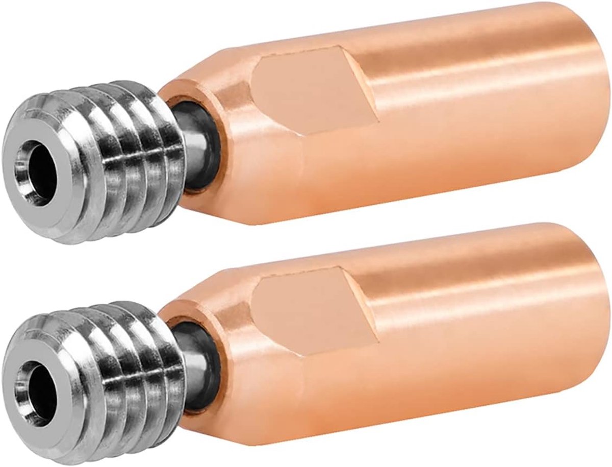 SnelShoppen - 2 Stuks Heatbreak Throat voor Ender 3 Hotend - Titanium en Koper Legering - Hoge Temperatuur Weerstand - Vervangingsonderdelen voor Ende