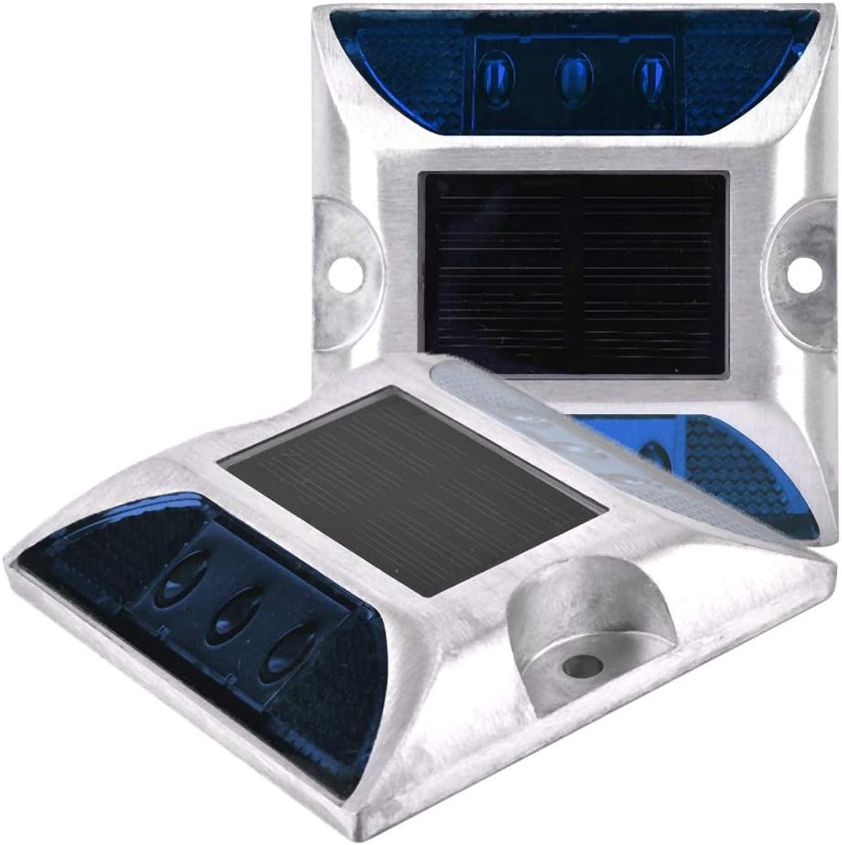 SnelShoppen - 2 Pack Solar Tuinverlichting LED Buitenlampen Waterdichte Solar Grondlampen 6W 400 Lumen Blauw voor Tuinpad, Oprit, Terras, Dock, Tuin