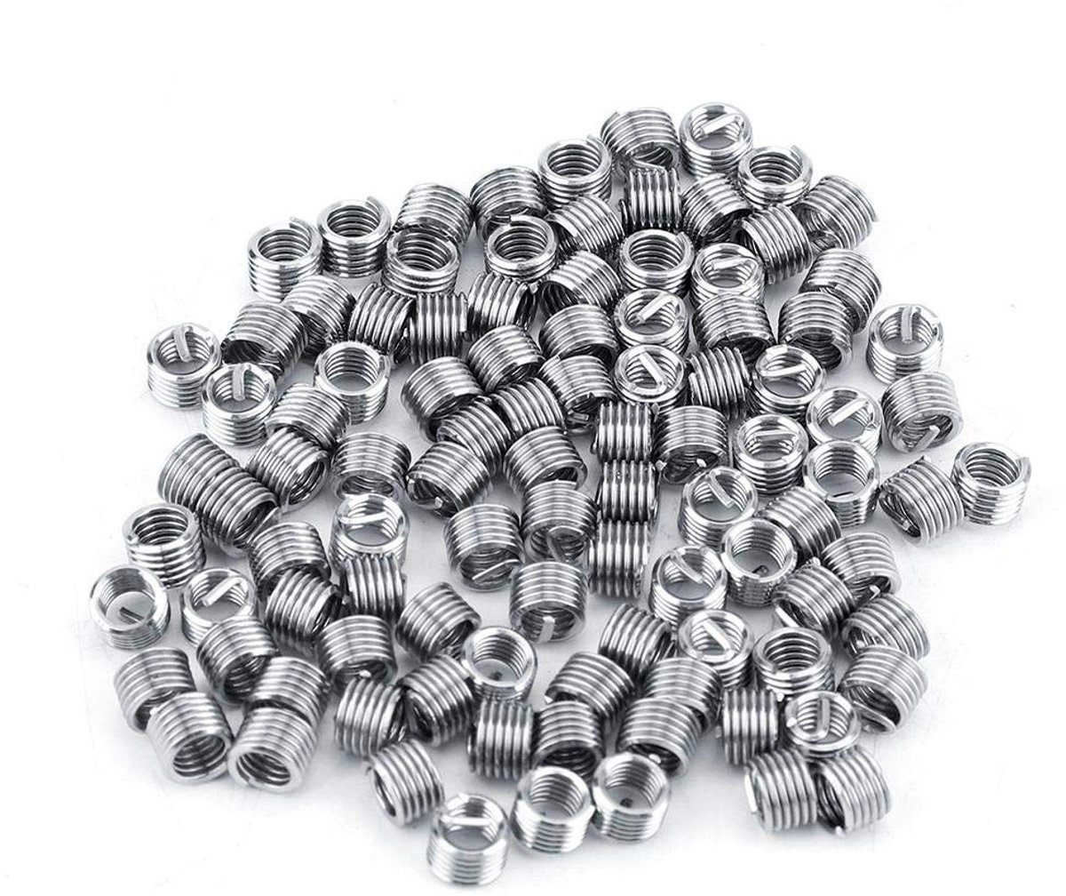 SnelShoppen - 100 Stuks Voedertoevoegingen M4 Roestvrij Staal SS304 Gewikkelde Draad M4 x 0,7 x 1,5D - Draadversterking en Vibration Absorptie