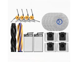 16stuks - geschikt voor dreame robotstofzuiger -geschikt voor dremel X60 Max Ultra robotstofzuiger - inclusief 2 hoofdrolborstels - 4 dweilpads - 4 stofzakken - 4 zijborstels - 2 HEPA-filter