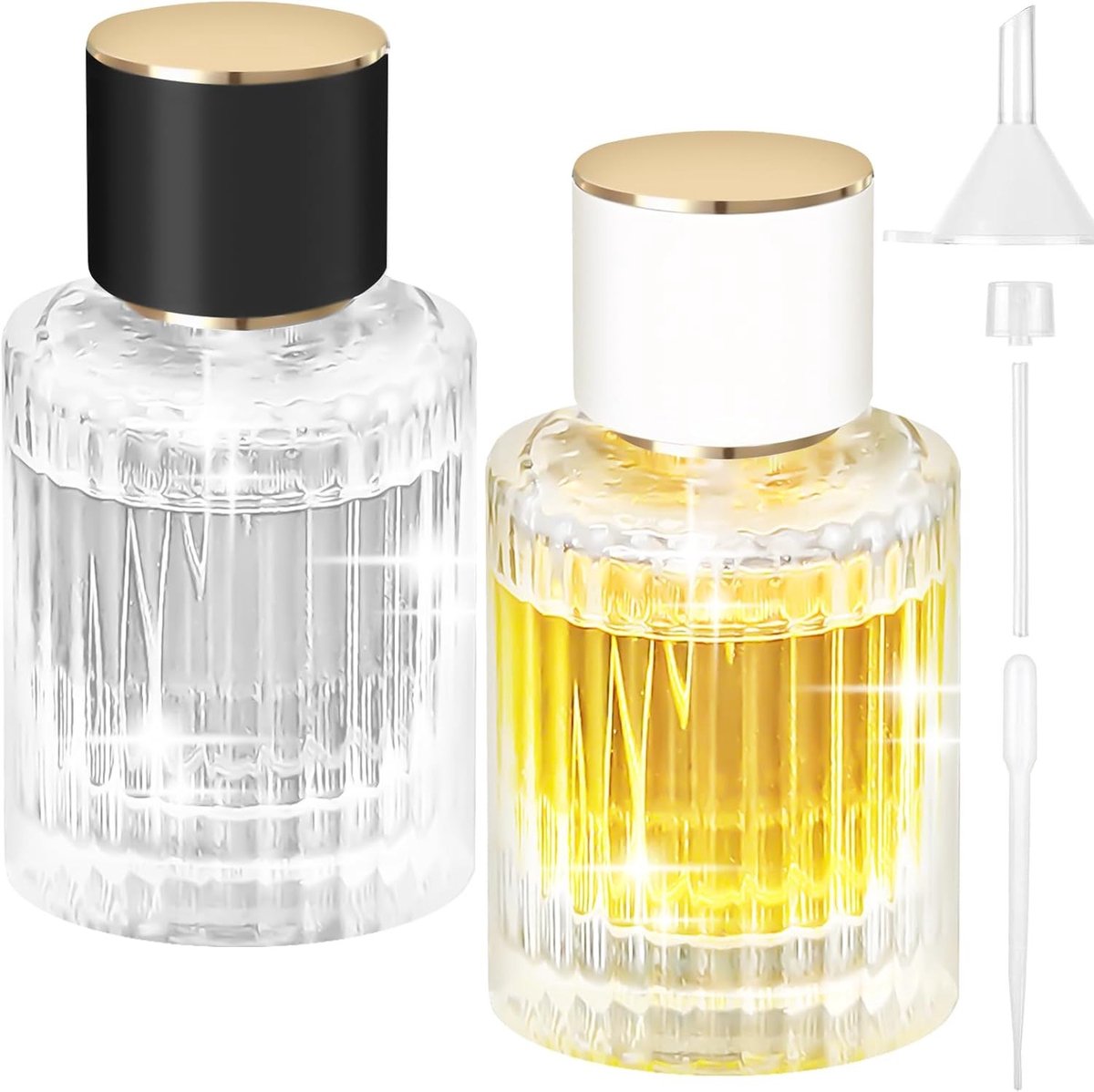 Lege Parfumflacon Set van 2, Navulbare Parfumflessen voor Vrouwen en Meisjes, Ideaal voor Reizen en Dagelijks Gebruik (50ml)