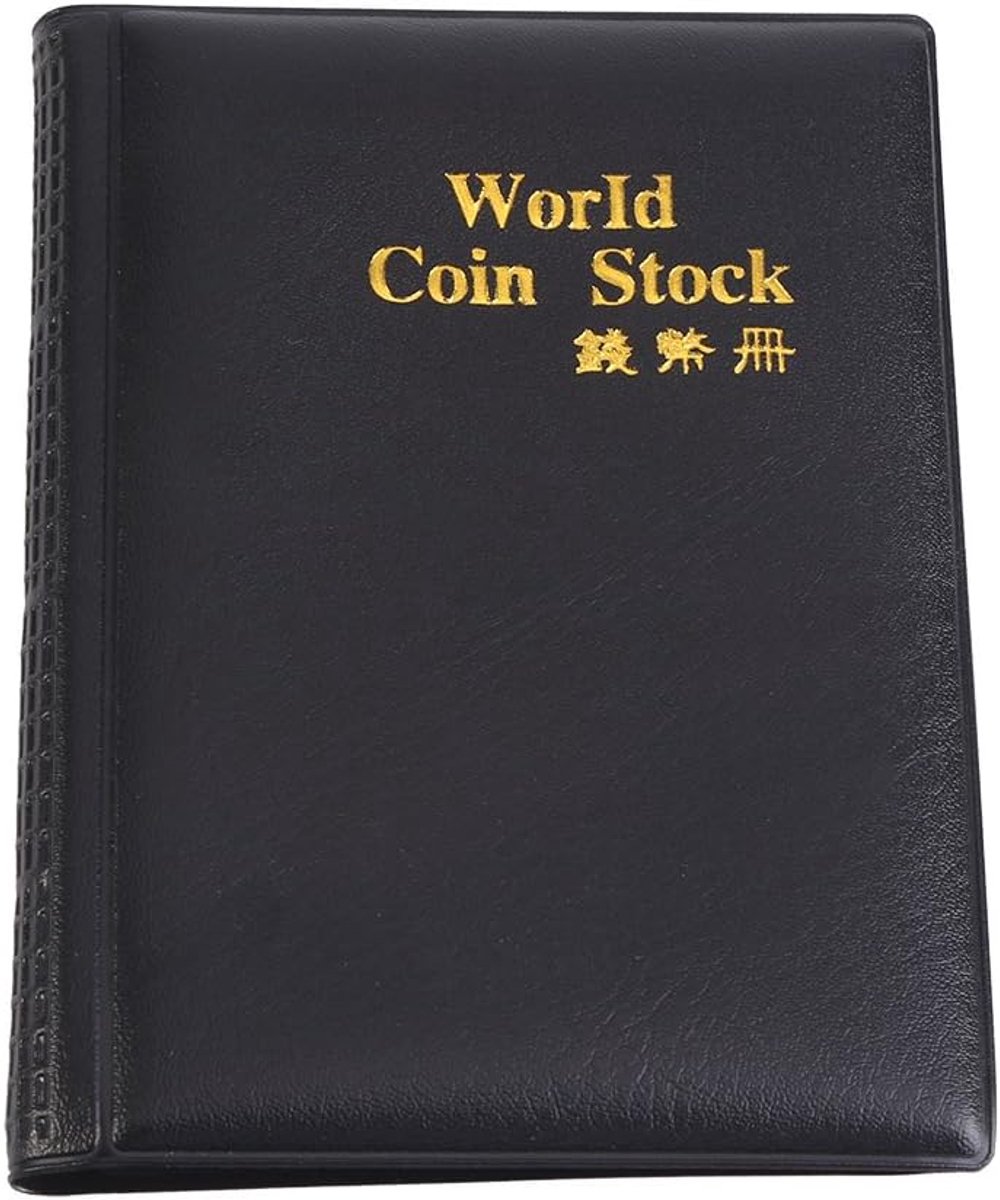 SnelShoppen - Coin Album 10 Pagina's met 120 Pockets voor Muntverzameling, Coin Holder, Zwart, Geschikt voor Alle Munten en Herdenkingsmunten