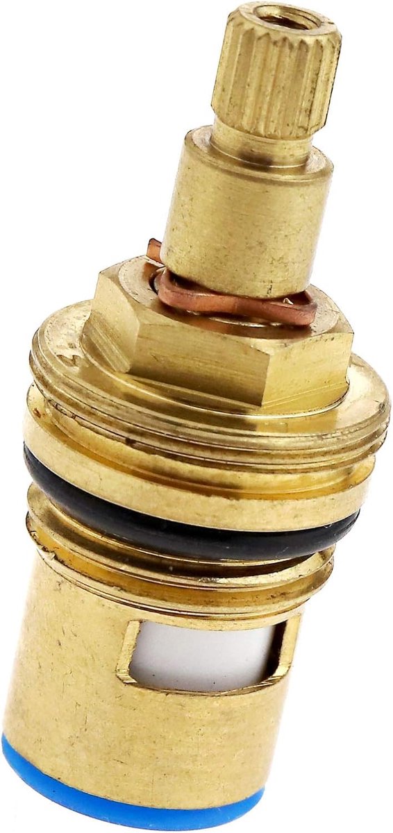 SnelShoppen - Universele Kraan Ventielen Vervanging Messing Keramische Schijf Inzet Gland Cartridge 1/4 Kwarts Draai 20 Tanden G 1/2" 7.6mm voor Keuke