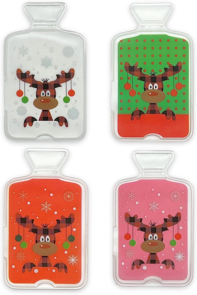 SnelShoppen - Handwarmers, Warmtezakken, Herbruikbare Warmte Kussens voor Koude Dagen, Set van 4 met Hert Ontwerpen, Ideaal voor Buiten, Camping, Fees
