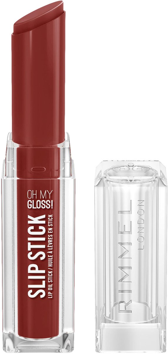 Rimmel Oh My Gloss! Slip Stick, Naughty One, hydraterende lipoliestick, rijke kleur, plakt niet, glossy finish, vegan formule, 3,4 g