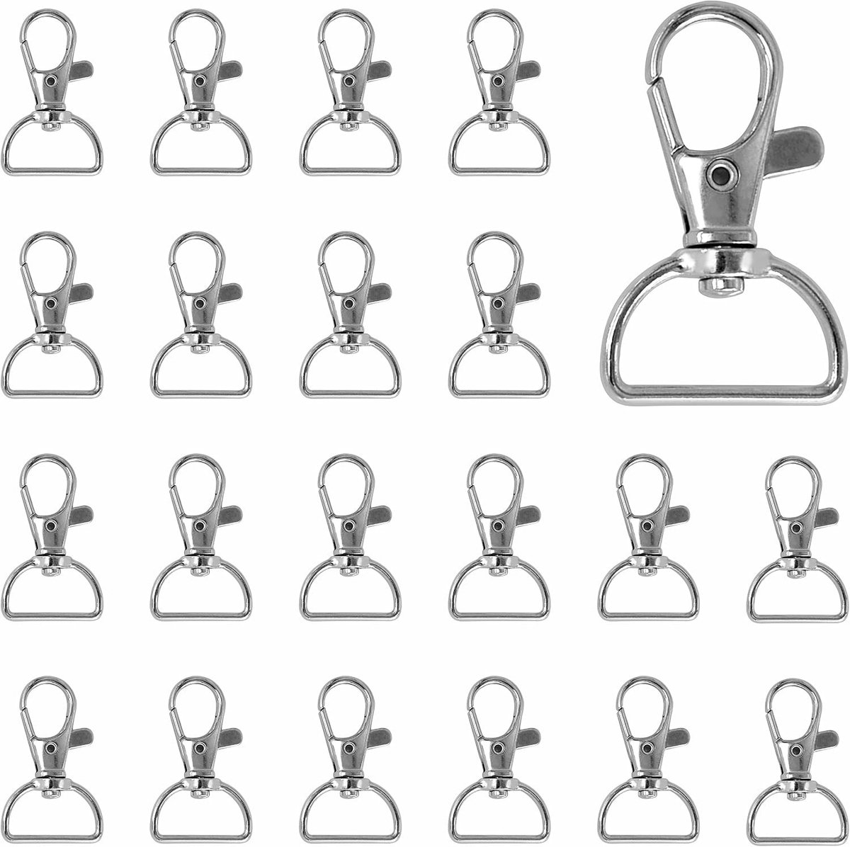 Set van 80 draaibare karabijnhaken met D-ring voor camping, outdoor en bevestiging