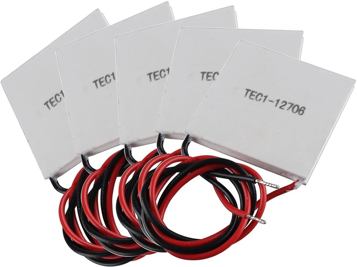 TEC1-12706 Thermoelectric Cooler Modules (Peltier Cooling System), 12 V, 60 W, Pack of 5 - ShopVlot