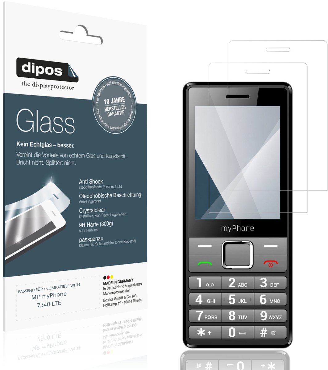 dipos – 2x Pantserfolie geschikt voor MP myPhone 7340 LTE | 9H Screenprotector
