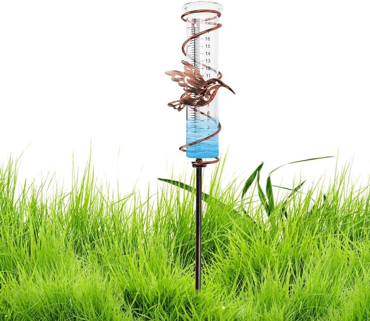 Regenmeter voor de tuin - Vorstbestendig - 17 cm - Glazen en metalen constructie - Voor tuinliefhebbers