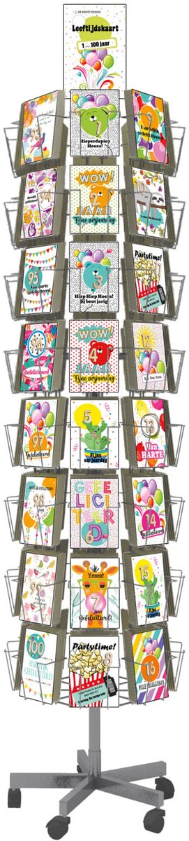 Time Flies leeftijd 11x17 cm complete serie inclusief display in bruikleen, topkaart en backcards
