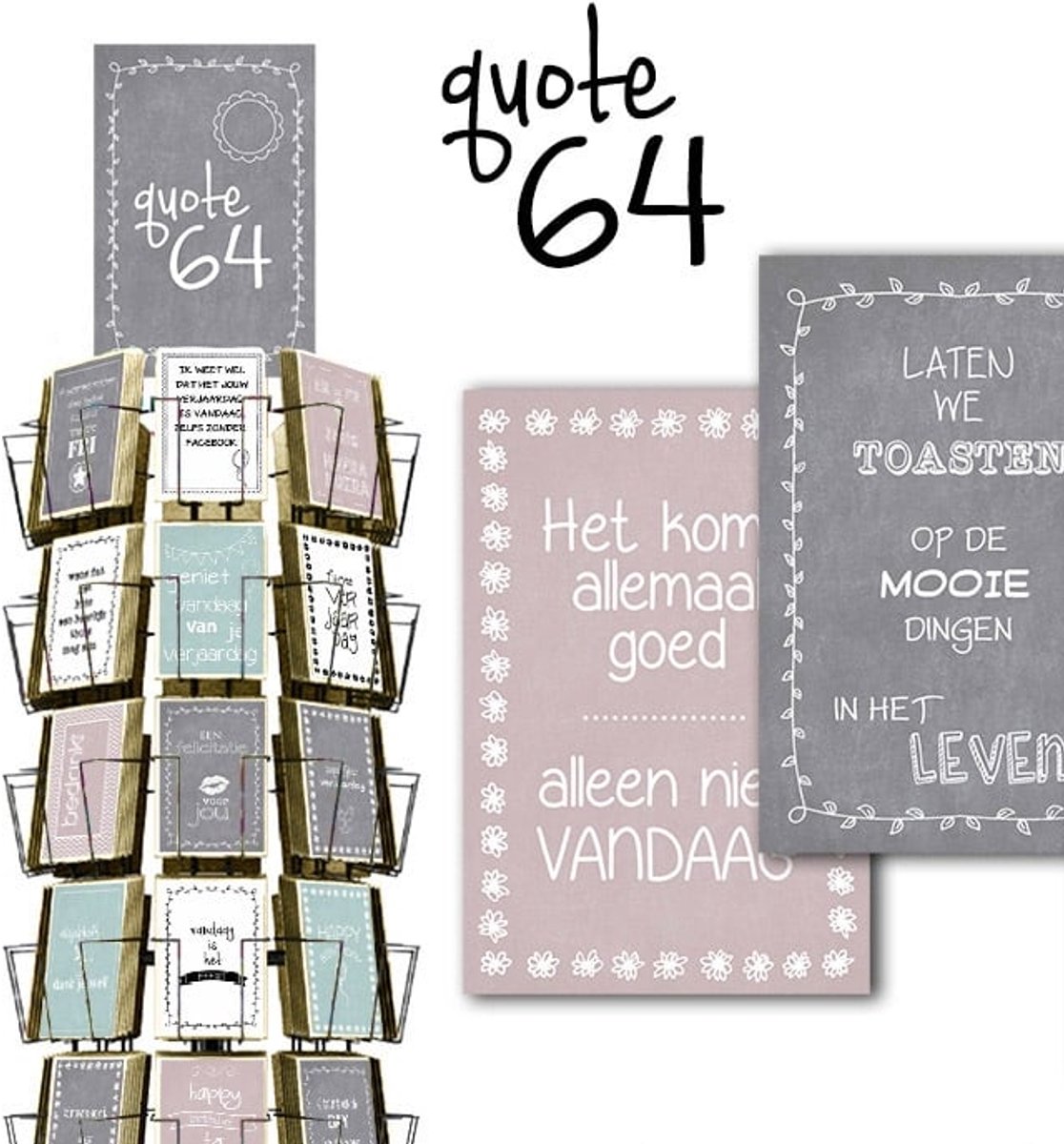 Quote 64 11x17cm complete serie inclusief display in bruikleen, topkaart en backcards