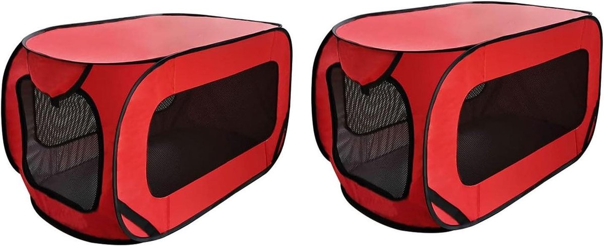 Huisdier ren - Hondenkooi Kattenkooi - Reizen met huisdieren - Pop-up ontwerp - 94x53x53 cm - Rood