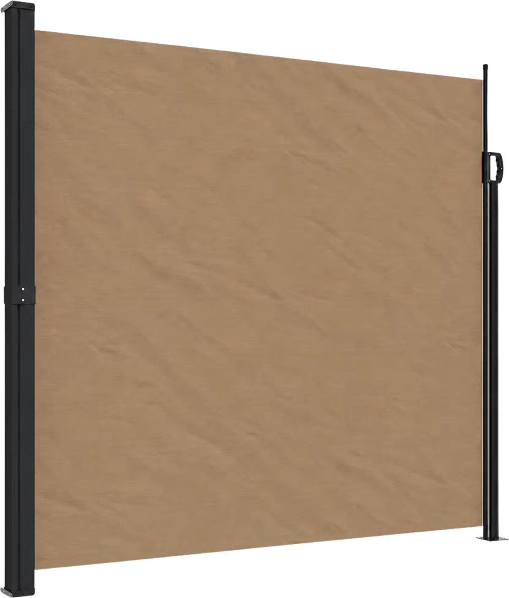 Zijluifel Uittrekbaar 200x600 cm – Privacy Scherm, Winddicht, Waterdicht & UV-Bestendig - Taupe Weerbestendige Stof
