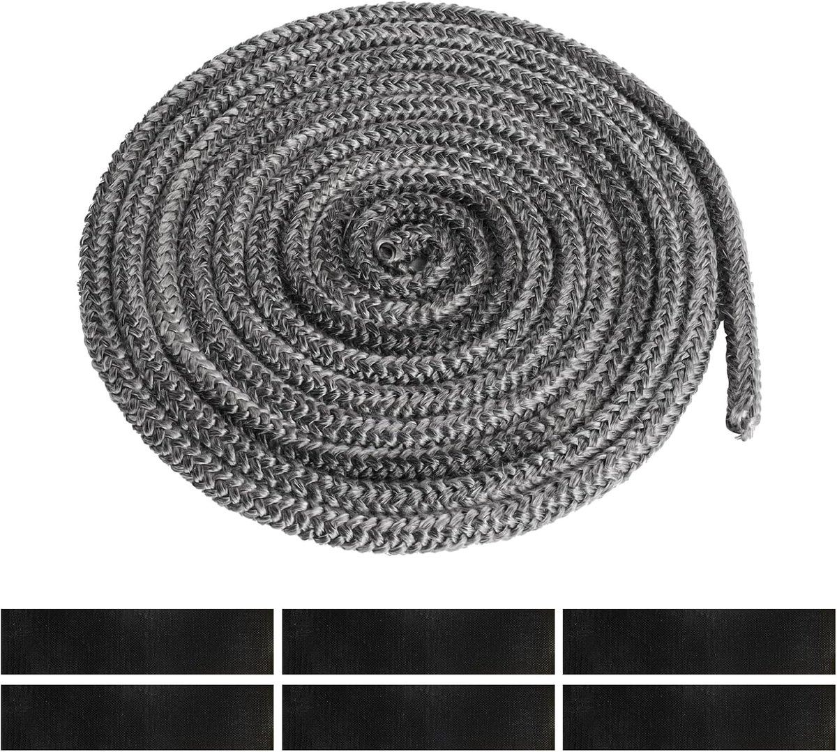 Schoorsteenafdichtingskoord 8 mm - Brandwerend Glasvezelkoord - 3 meter voor kachelafdichting - SnelShoppen