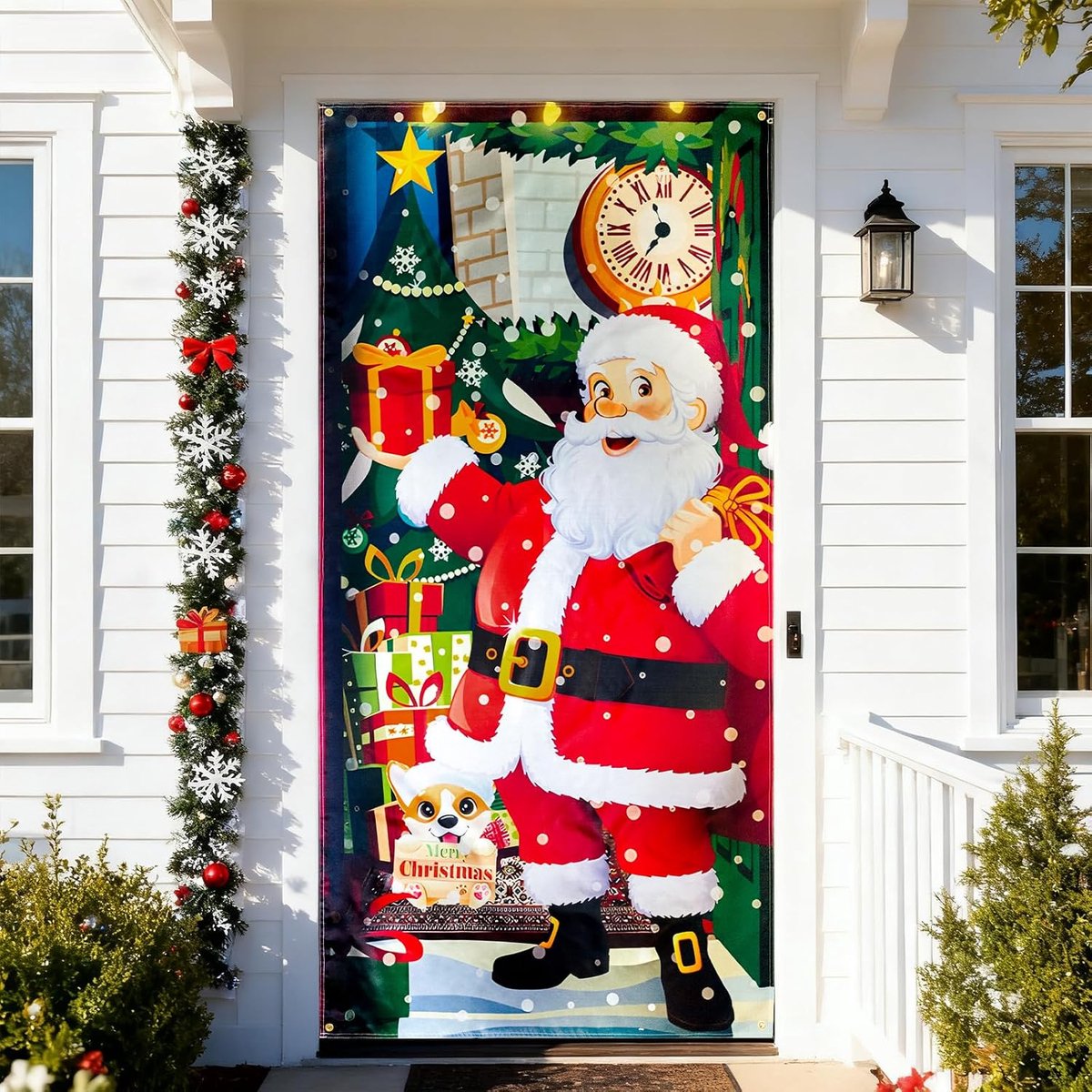 Christmas Decoration Door Santa Claus Christmas Banner: 180 x 90 cm Door Decoration Christmas, Door Banner Christmas - ShopVlot