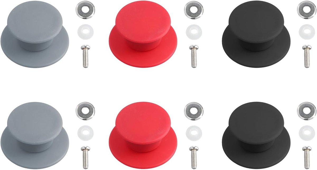 Silicone dekselknoppen 6-pack - hittebestendig - eenvoudig te installeren - verleng de levensduur van potten - ShopVlot