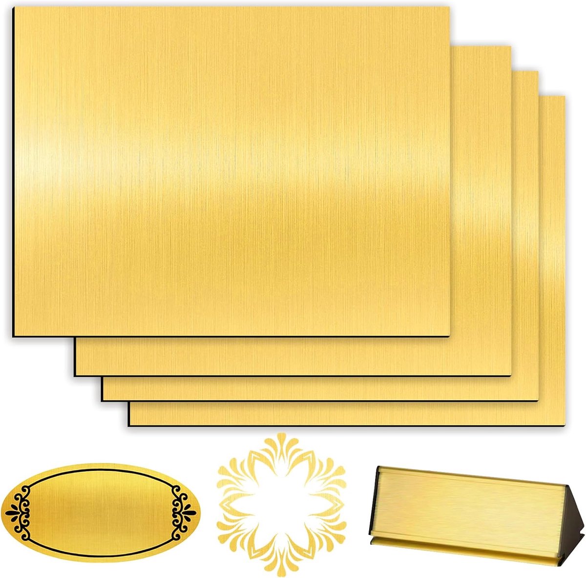 SnelShoppen - Engraveerbare Plastic Plaat 30 x 20 cm, 4 Stuks ABS Laser Graveren Platen, Blank voor Graveren, Schilderijen, Tuinborden, DIY Projecten