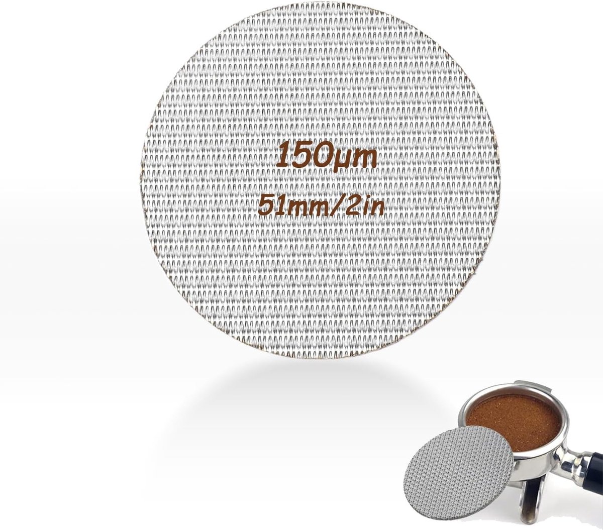 Koffiefilterplaat voor Backflush, Vervangende Filtermesh voor Koffiemachine, 1.7mm Dikte, 51mm Diameter, Ideaal voor Espresso en Koffiezetten