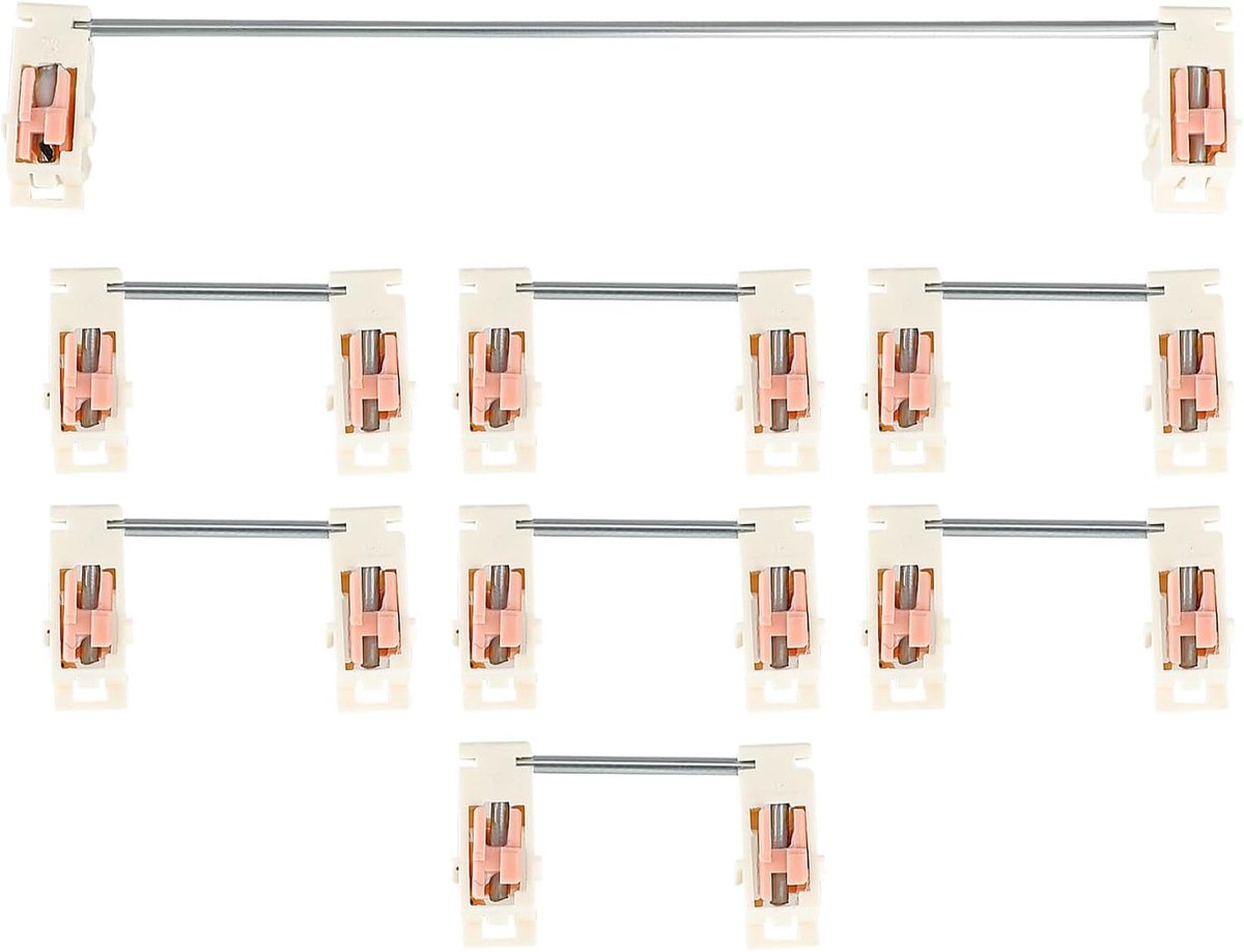 Stabilizers mechanisch toetsenbord 2U en 6.25U - plate mount - duurzame staal en plastic - ShopVlot